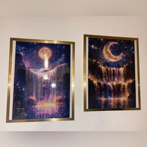 Two framed diamond paintings